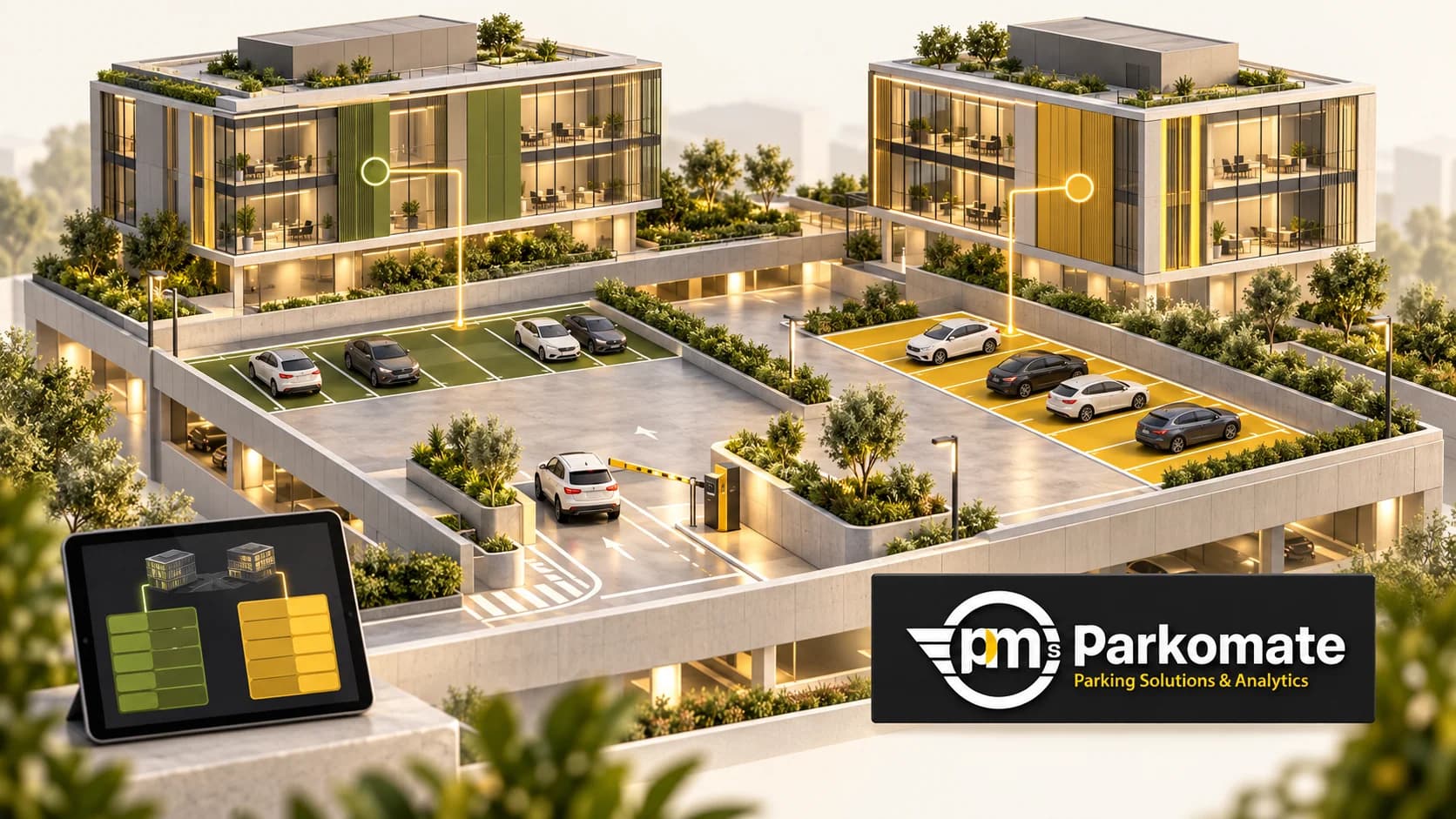 Conceptual illustration for Corporate Parking Allocation: Turn Tenant Rules into Workflows